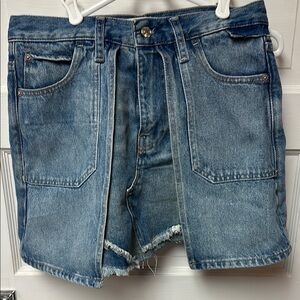 We The Free Blue Denim Skirt